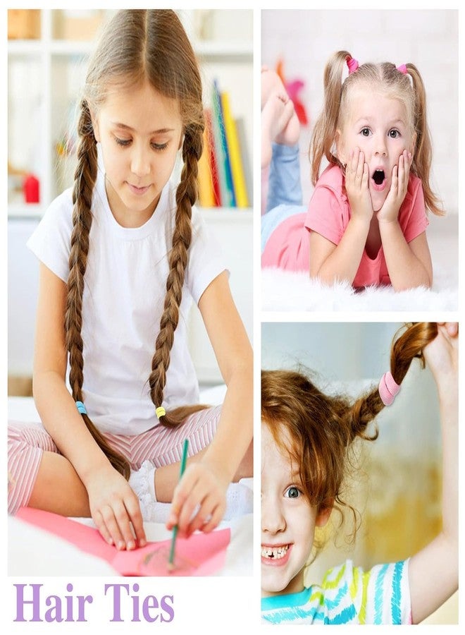 Nibbler 100 Pcs Baby Hair Ties for Girls and Kids Soft Premium Cotton Mini Elastic Rubber Bands Stretchable Non-Slip Small Ponytail Holder Tiny (Pack of 100) - Image 4