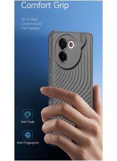 Gear4 Vivo V30e 5G 2024 Liquid Silicone With Wavey Texture Case Cover - Grey  - Image 2