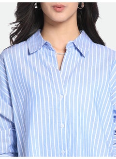 Dennis Lingo Indigo Casual Shirt for Women, Relaxed Fit, Cotton Comfort  - Image 5