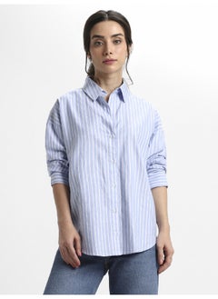 Dennis Lingo Indigo Casual Shirt for Women, Relaxed Fit, Cotton Comfort  - Image 2
