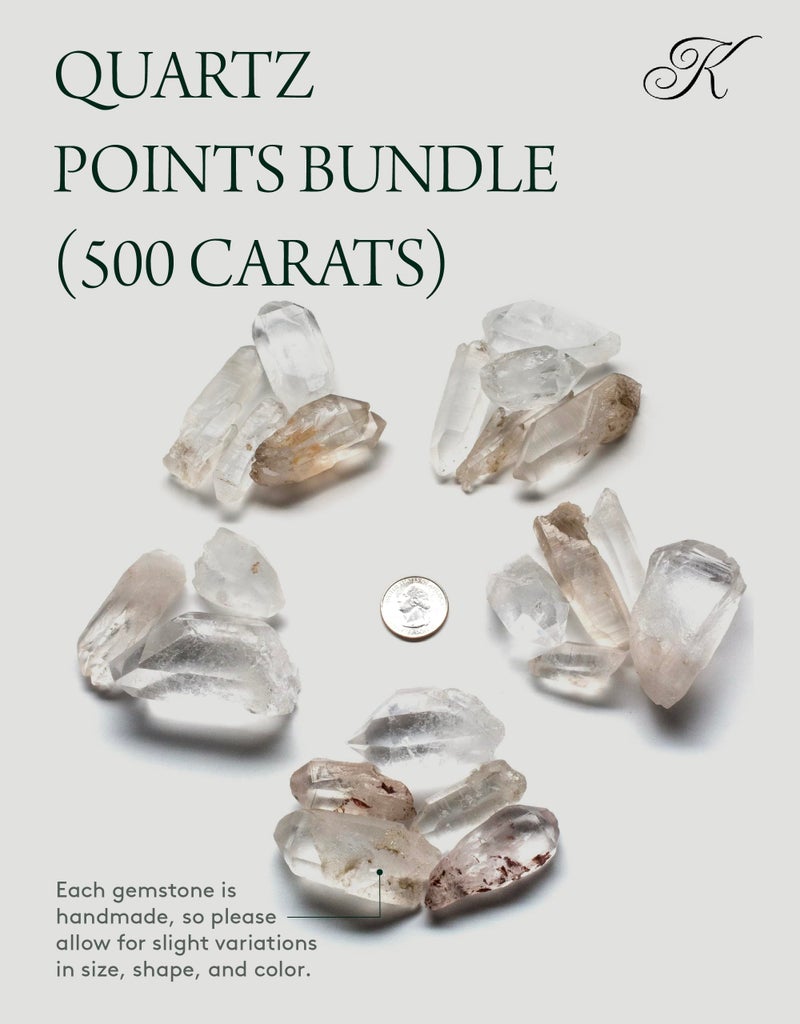 KALIFANO Quartz Points Bundle (500+ Carats) - Bulk High Energy Raw Lemurian Reiki Cuarzo Crystal Used for Clarity and Purpose - Information Card Included (Family Owned & Operated) - Image 4