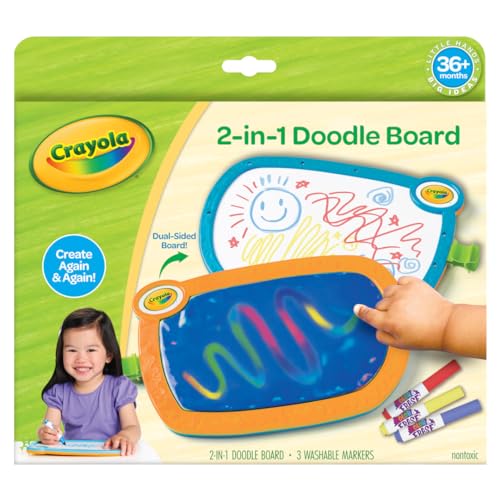 Crayola 2-in-1 Doodle Board for Toddlers, Squishy & Erasable Drawing Tablet, Educational Toddler Toy, Travel Activity, Sketching Pad, Gift for Kids - Image 2