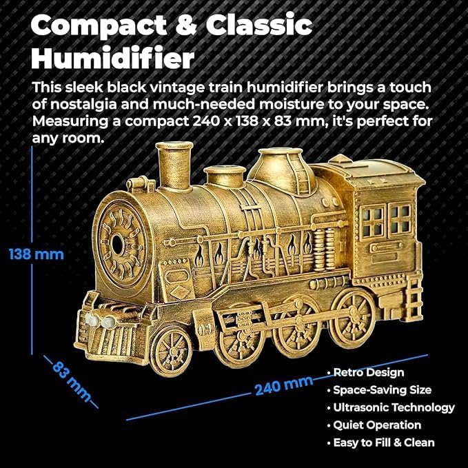 Derovan Train-Shaped Essential Oil Diffuser – 300ml Aromatherapy Humidifier with Remote Control, 2 Mist Modes & Colorful LED Lights – Quiet Ultrasonic Diffuser for Home, Office, Bedroom - Image 3
