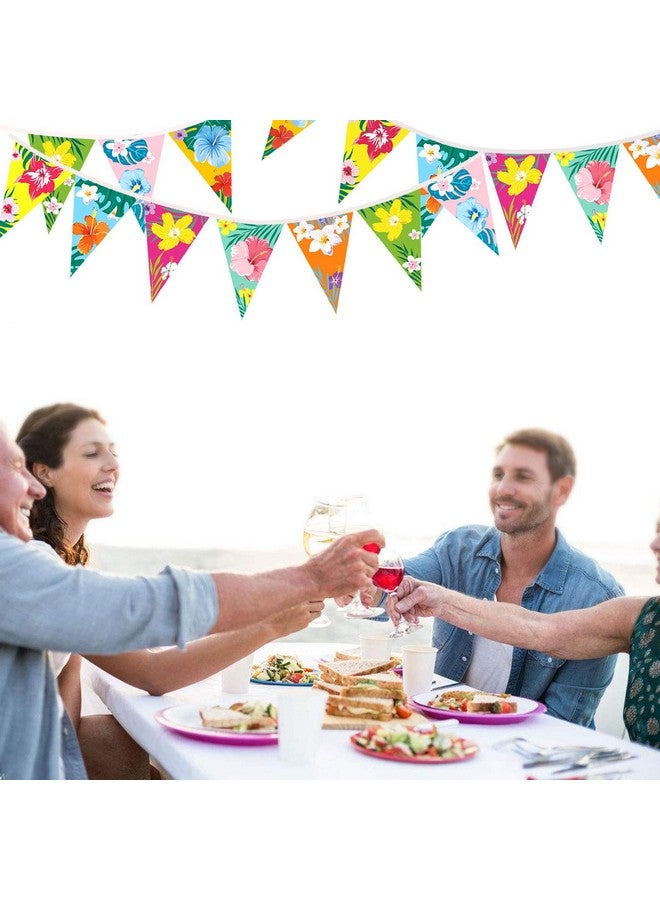 HOWAF راية هاواي HOWAF لاحتفالات لواء الحفلات الاستوائية، علم هبيسكس، علم مثلث للزينة الداخلية والخارجية لحفلات الصيف، حفلات تيكي، حفلات الكوكتيل، حفلات الشاطئ، زينة عيد الميلاد - Image 4