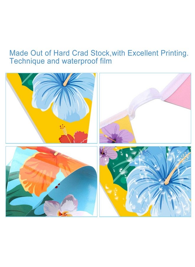 HOWAF راية هاواي HOWAF لاحتفالات لواء الحفلات الاستوائية، علم هبيسكس، علم مثلث للزينة الداخلية والخارجية لحفلات الصيف، حفلات تيكي، حفلات الكوكتيل، حفلات الشاطئ، زينة عيد الميلاد - Image 3