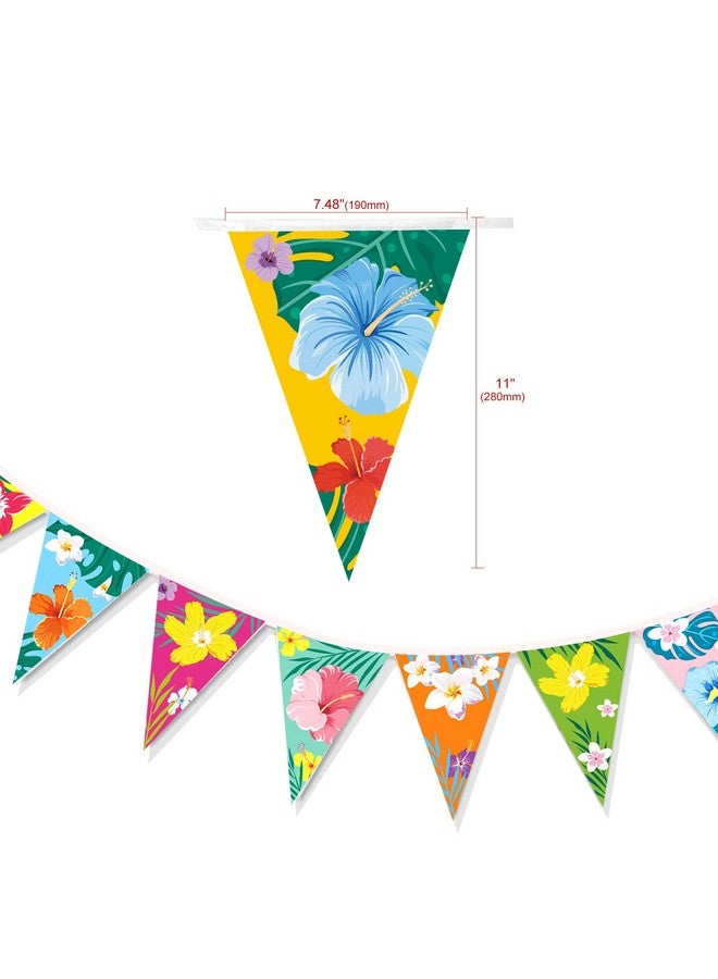 HOWAF راية هاواي HOWAF لاحتفالات لواء الحفلات الاستوائية، علم هبيسكس، علم مثلث للزينة الداخلية والخارجية لحفلات الصيف، حفلات تيكي، حفلات الكوكتيل، حفلات الشاطئ، زينة عيد الميلاد - Image 2