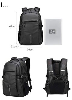 ARCTIC HUNTER Classic Laptop Travel Backpack, Large Professional Waterproof Bag with USB Charging and Headset Port for Men, Black  - Image 3