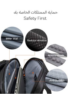 ARCTIC HUNTER Classic Laptop Travel Backpack, Large Professional Waterproof Bag with USB Charging and Headset Port for Men, Black  - Image 5