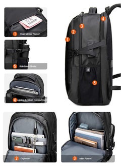 ARCTIC HUNTER Classic Laptop Travel Backpack, Large Professional Waterproof Bag with USB Charging and Headset Port for Men, Black  - Image 4