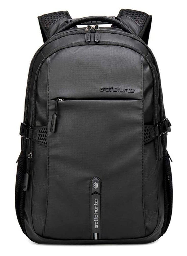 ARCTIC HUNTER - Classic Laptop Travel Backpack, Large Professional Waterproof Bag with USB Charging and Headset Port for Men, Black - Image 1