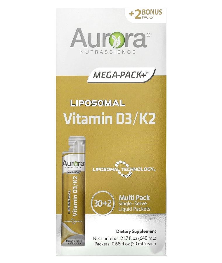 Liposomal Vitamin D3/K2 32 Packets 0.68 fl oz (20 ml) Each