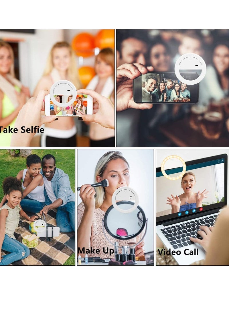 Selfie Ring Lights LED Circle Phone Light for Laptop Camera Photography Video Clip On Rechargeable Mini Light for Zoom Call Selfie Men Birthday - Image 3