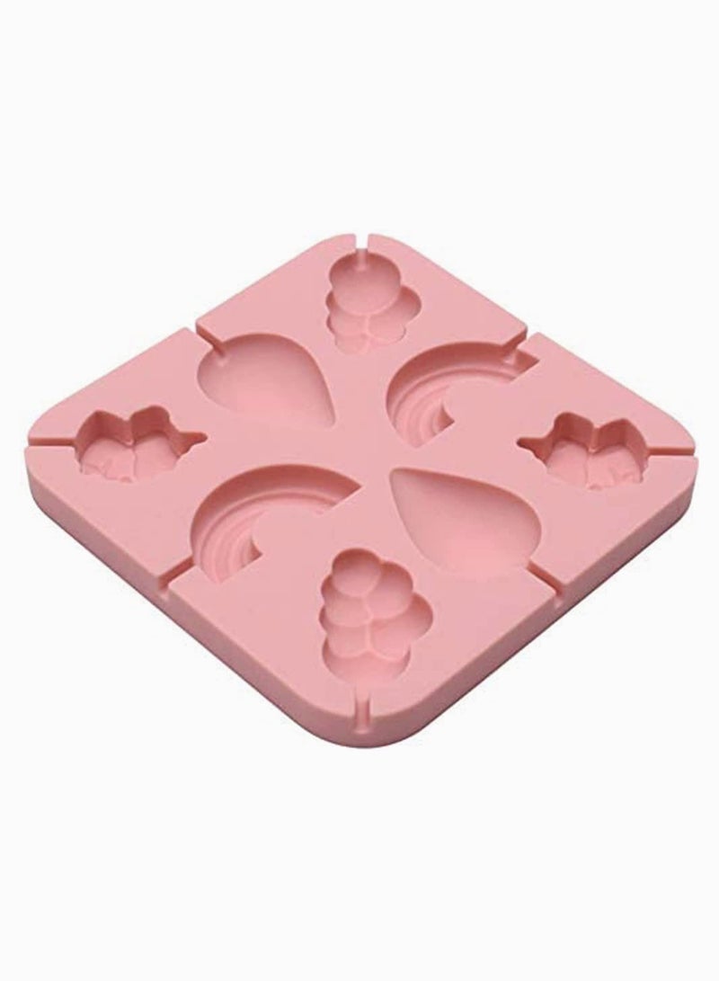3D Silicone Molds for Pony Unicorn Shape, Rainbow, Clouds, Raindrop, Kid's Party, Treat Bags, Chocolate, Candy, Gelatin Fudge, Ice Cube, 25 Pcs Paper Cartoon Lollipop Sticks (4inch) - Image 2