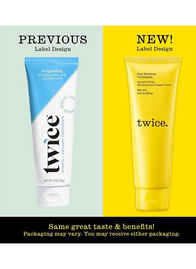 TWICE - Toothpaste Sensitive Teeth Whitening Toothpaste Sls Free Toothpaste With Fluoride And Cavity Protection (Wintergreen And Peppermint Toothpaste) (2Pack) - Image 1