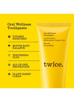 TWICE Toothpaste Sensitive Teeth Whitening Toothpaste Sls Free Toothpaste With Fluoride And Cavity Protection (Wintergreen And Peppermint Toothpaste) (2Pack)  - Image 4