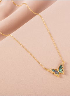 The Black Pearl Accessories Zirconic Butterfly Abalone Shell Enamel Stainless Steel Pendant Necklace  - Image 3