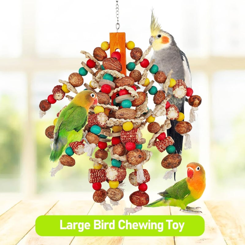KASTWAVE Room to room portable Bird Toys, Large Bird Chew Toys with Natural Corn Cob, for Parrots, Macaws, Amazon Parrots, African Greys, Cockatoos, Medium & Large Birds Wear resistant - Image 5
