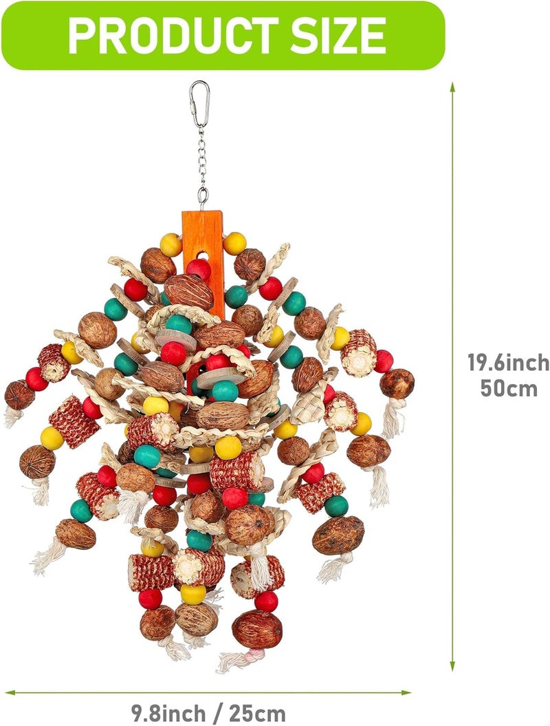 KASTWAVE Room to room portable Bird Toys, Large Bird Chew Toys with Natural Corn Cob, for Parrots, Macaws, Amazon Parrots, African Greys, Cockatoos, Medium & Large Birds Wear resistant - Image 2