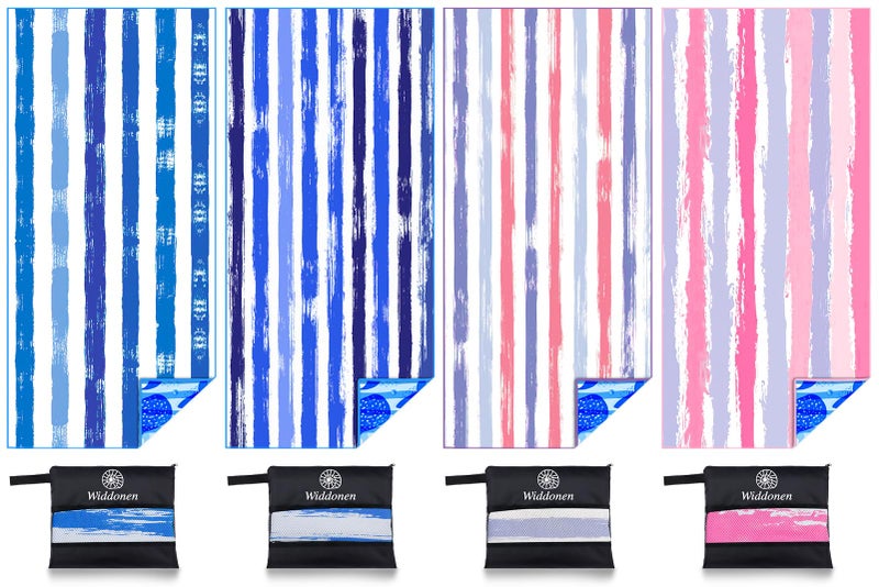 Widdonen Lightweight Thin Microfiber Beach Towel Sand Free Quick Dry Absorbent Compact Soft Pool Swim Travel Towels Extra Large Oversized Beach Accessories Packable Essentials Stuff Gifts for Adult - Image 1
