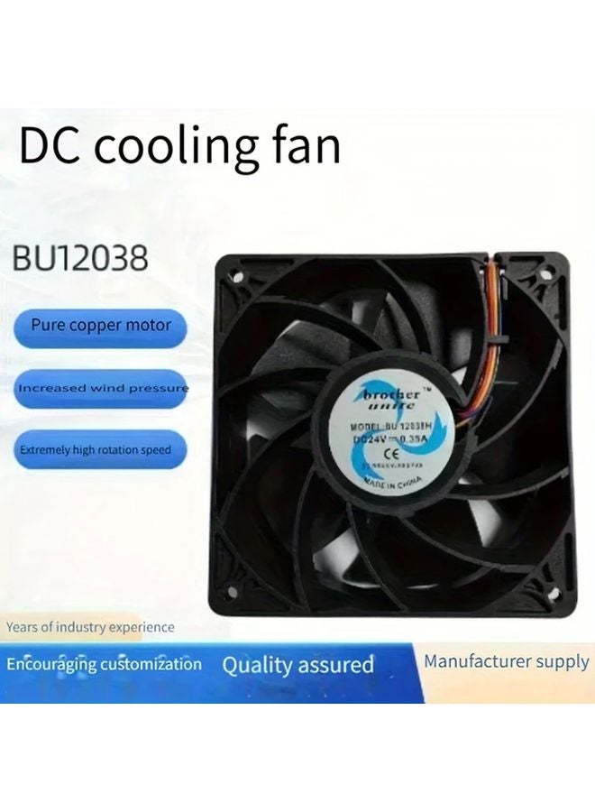 BU12038 24V Brushless Motor High Performance DC Cooling Fan With Booster For Electronics Equipment Power Supply - Image 2