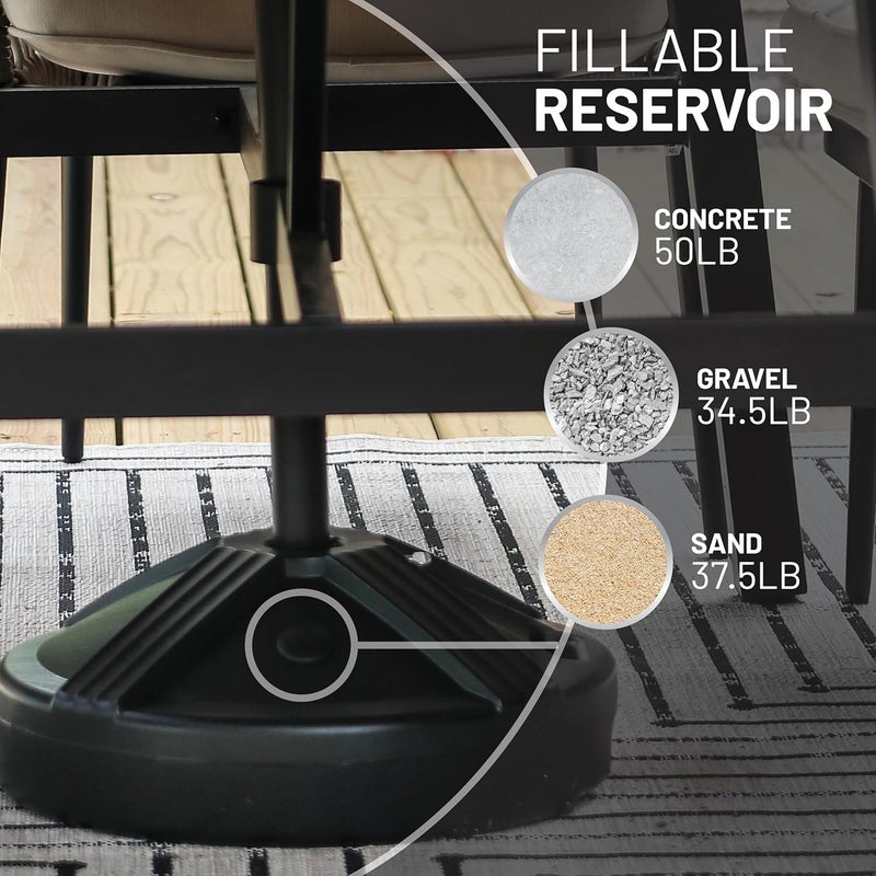 US Weight Durable 50 Pound Umbrella Base Designed to be Used with a Patio Table - Image 2