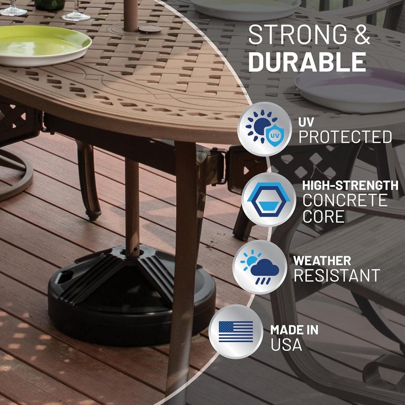 US Weight Durable 50 Pound Umbrella Base Designed to be Used with a Patio Table - Image 4