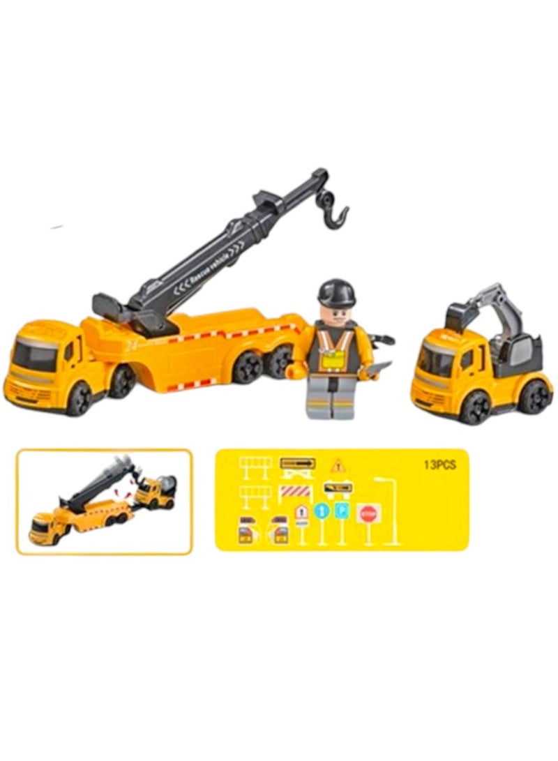 Toy Box Road Construction Rotating Crane With City Truck Model For Kids Play  - Image 5