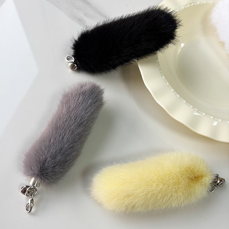 Faux Mink Fur Keychain Pendant - Image 2