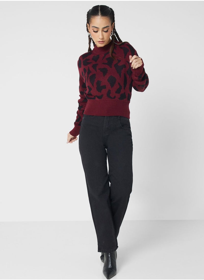 Ginger - Animal Print Sweater - Image 1