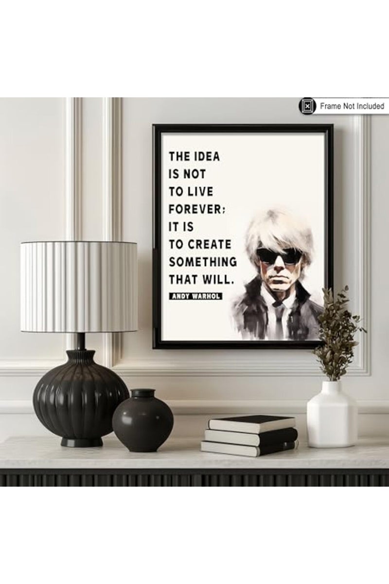 Poster Master Create Something That Will Live Forever Poster - Andy Warhol Print - Motivational Quotes Art - Gift for Men & Women - Inspiring Decor for Living Room or Office - 8x10 UNFRAMED Wall Art - Image 4