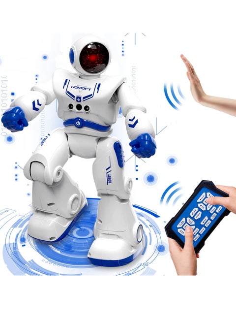 Interactive Smart Robot Toys, Remote Control Smart Gesture Sensing Educational Robot Toys, RC Gesture Remote Control Robot Programmable, Intelligent Robot Toys for Kids, for Birthday Gifts