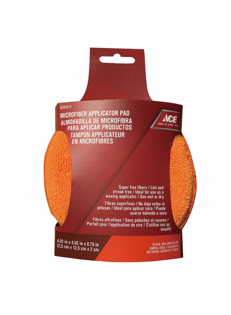 ACE Microfiber Applicator Pad (12.5 x 12.5 x 2 cm, Orange)