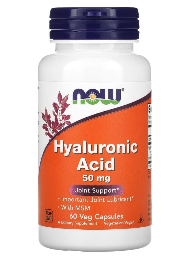 now Hyaluronic Acid 50 mg 60 Veg Capsules