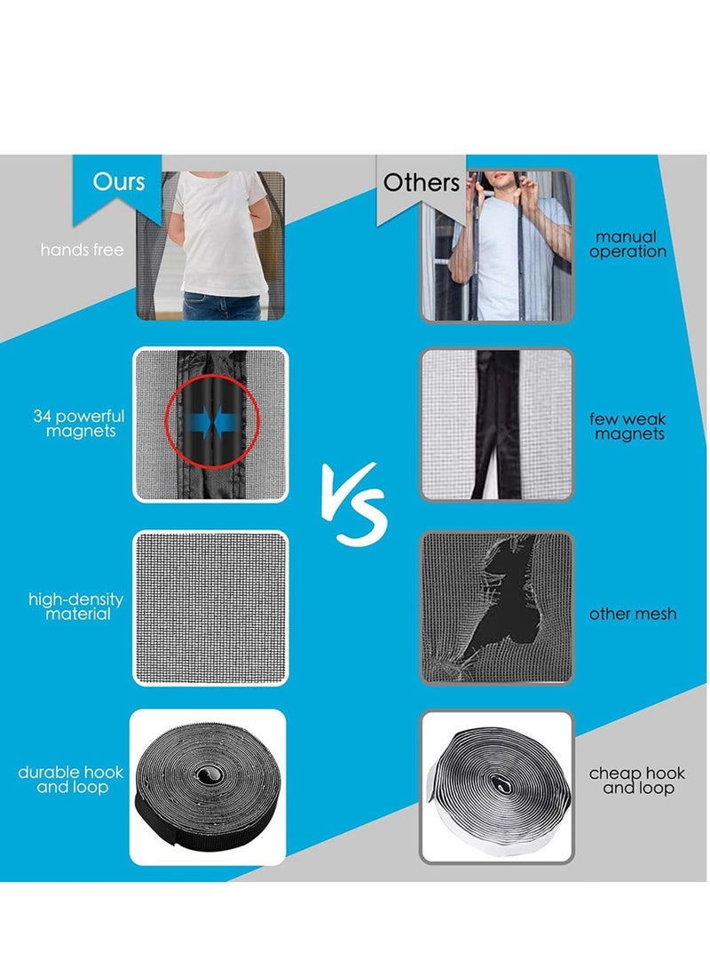 Barakah Magnetic Garage Screen Door, Self Sealing, Heavy Duty Mesh, Hands-Free, Keeps Bugs Out, Pet and Kid Friendly, 13.12x6.56 FT for 2 Car Garage, Durable Fiberglass for Patio, Outdoor, Gym - Image 5