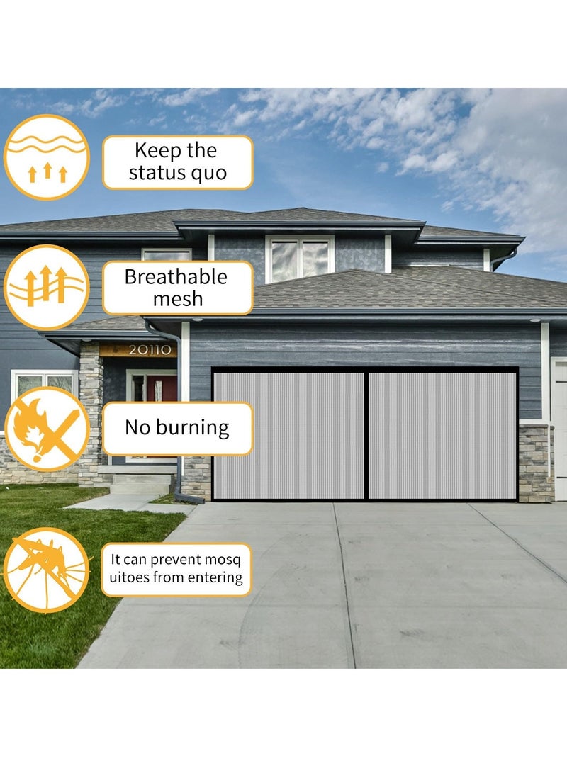 Barakah Magnetic Garage Screen Door, Self Sealing, Heavy Duty Mesh, Hands-Free, Keeps Bugs Out, Pet and Kid Friendly, 13.12x6.56 FT for 2 Car Garage, Durable Fiberglass for Patio, Outdoor, Gym - Image 4