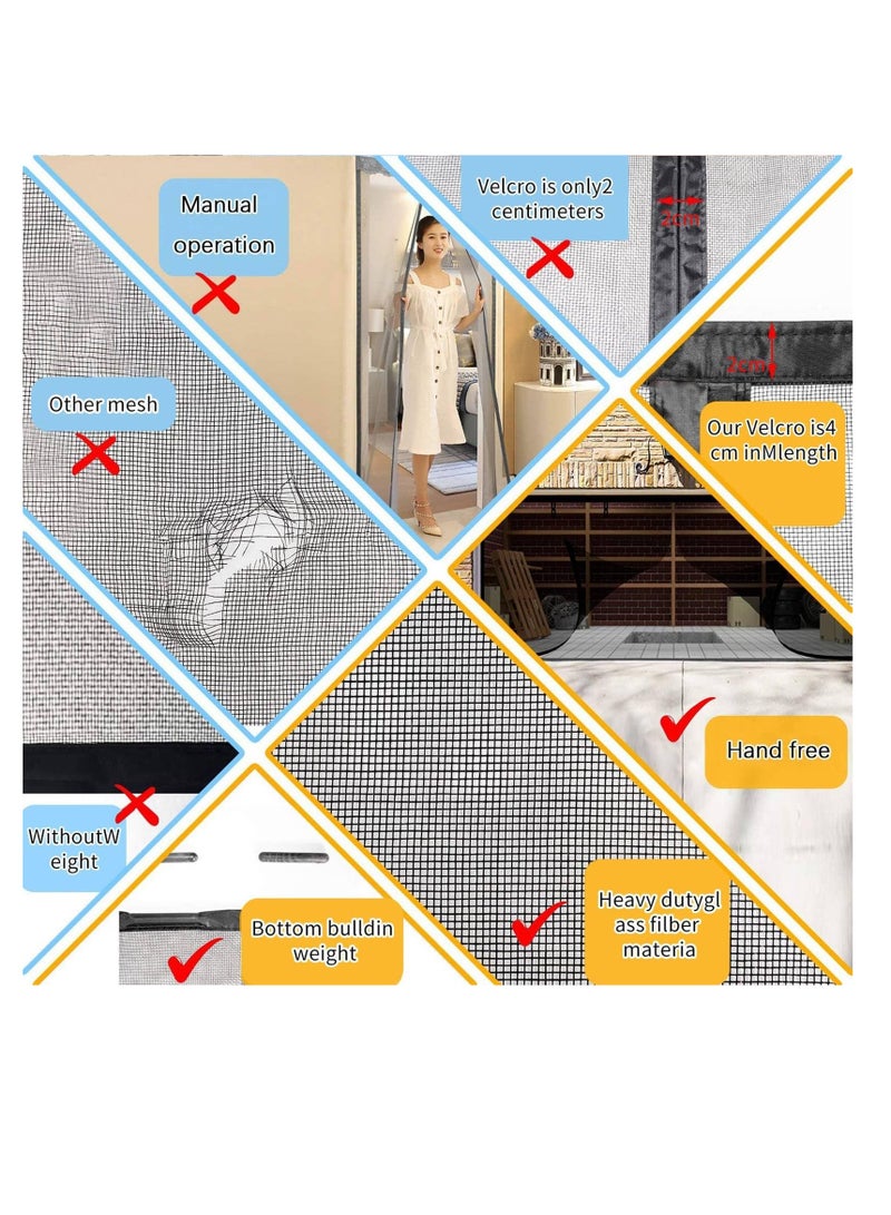 Barakah Magnetic Garage Screen Door, Self Sealing, Heavy Duty Mesh, Hands-Free, Keeps Bugs Out, Pet and Kid Friendly, 13.12x6.56 FT for 2 Car Garage, Durable Fiberglass for Patio, Outdoor, Gym - Image 2