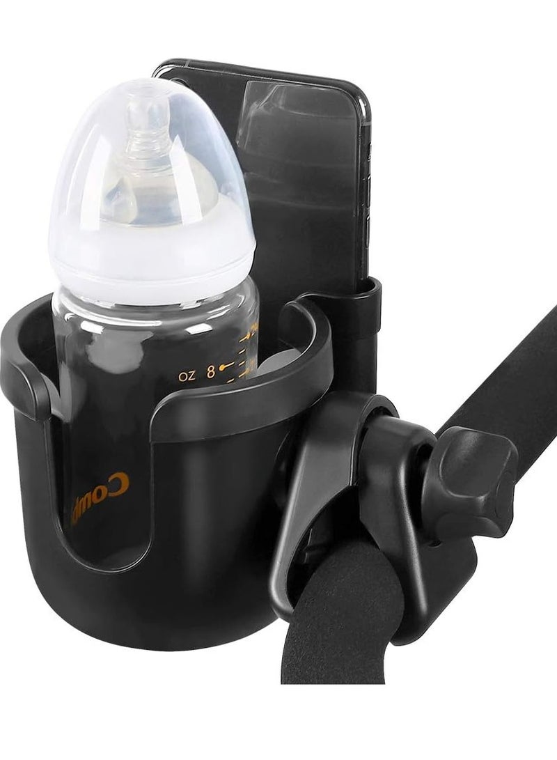 كيلا حامل أكواب عربة الأطفال مع حامل الهاتف، حامل أكواب الدراجة، حامل أكواب عالمي لعربات الأطفال Uppababy Nuna Doona، حامل كوب للهاتف 2 في 1 لعربة الأطفال والدراجة والكرسي المتحرك والمشاية والسكوتر - Image 2