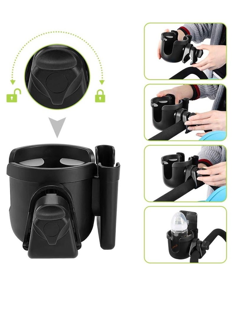 كيلا حامل أكواب عربة الأطفال مع حامل الهاتف، حامل أكواب الدراجة، حامل أكواب عالمي لعربات الأطفال Uppababy Nuna Doona، حامل كوب للهاتف 2 في 1 لعربة الأطفال والدراجة والكرسي المتحرك والمشاية والسكوتر - Image 5