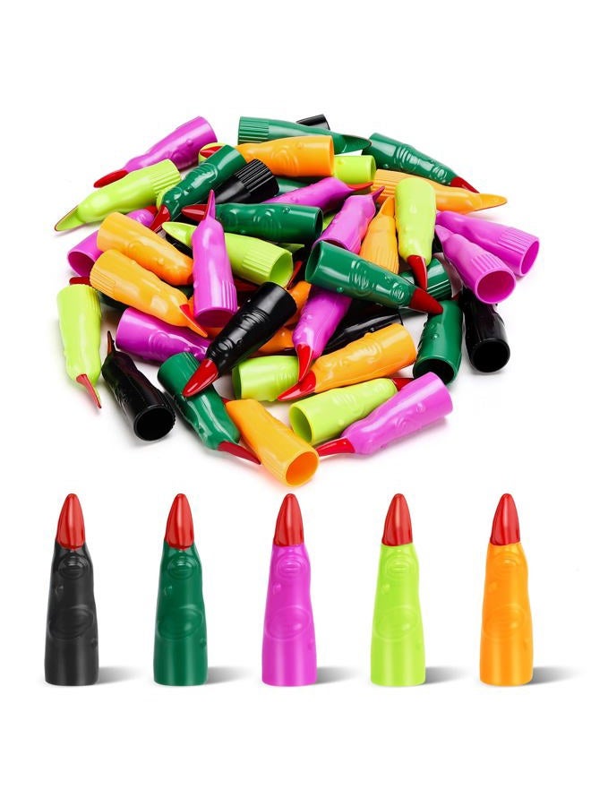 HFATMOS , Colorful Witch Fingers for Reading, 5 Colors Plastic Fake Fingers, Martian Witch Fingers for Kids Finger Reading Pointer, Young Readers, Halloween Party Cosplay Costume Accessory, 50 Pcs - Image 1