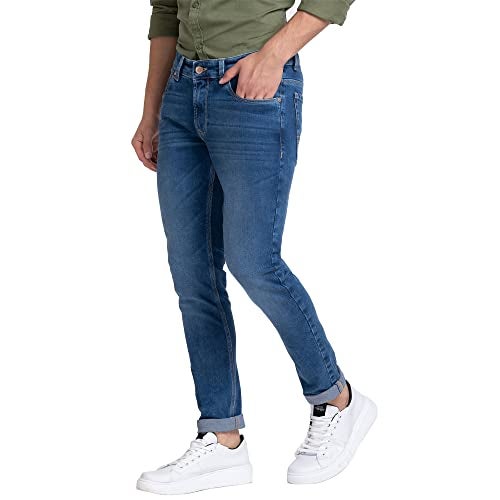 Spykar Men's Super Skinny Fit Low-Rise Casual Jeans Mid Blue - Image 2