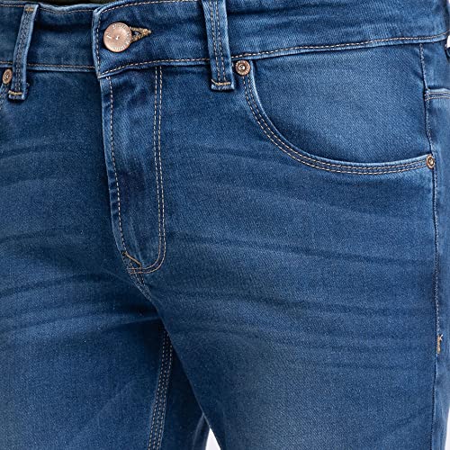 Spykar Men's Super Skinny Fit Low-Rise Casual Jeans Mid Blue - Image 5
