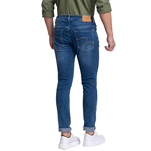 Spykar Men's Super Skinny Fit Low-Rise Casual Jeans Mid Blue - Image 3