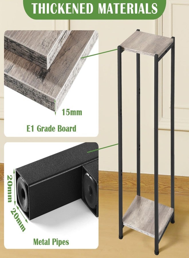 Dipion Extra Tall Plant Stand Indoor,40 Inch Plant Stands,2 Tier Metal Plant Stand with Heavy Duty Wood,Greige and Black - Image 2