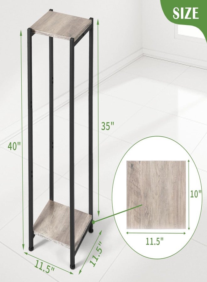 Dipion Extra Tall Plant Stand Indoor,40 Inch Plant Stands,2 Tier Metal Plant Stand with Heavy Duty Wood,Greige and Black - Image 5