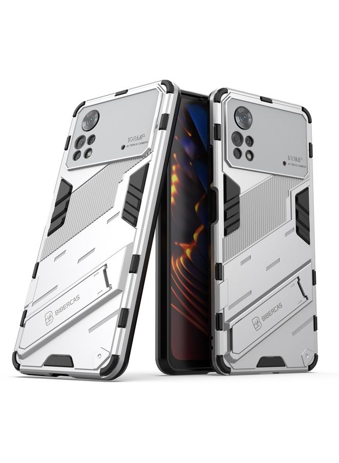 The Bros Case For Xiaomi Poco X4 Pro 5G Punk Armor 2 in 1 PC + TPU Shockproof Phone Case with Invisible Holder