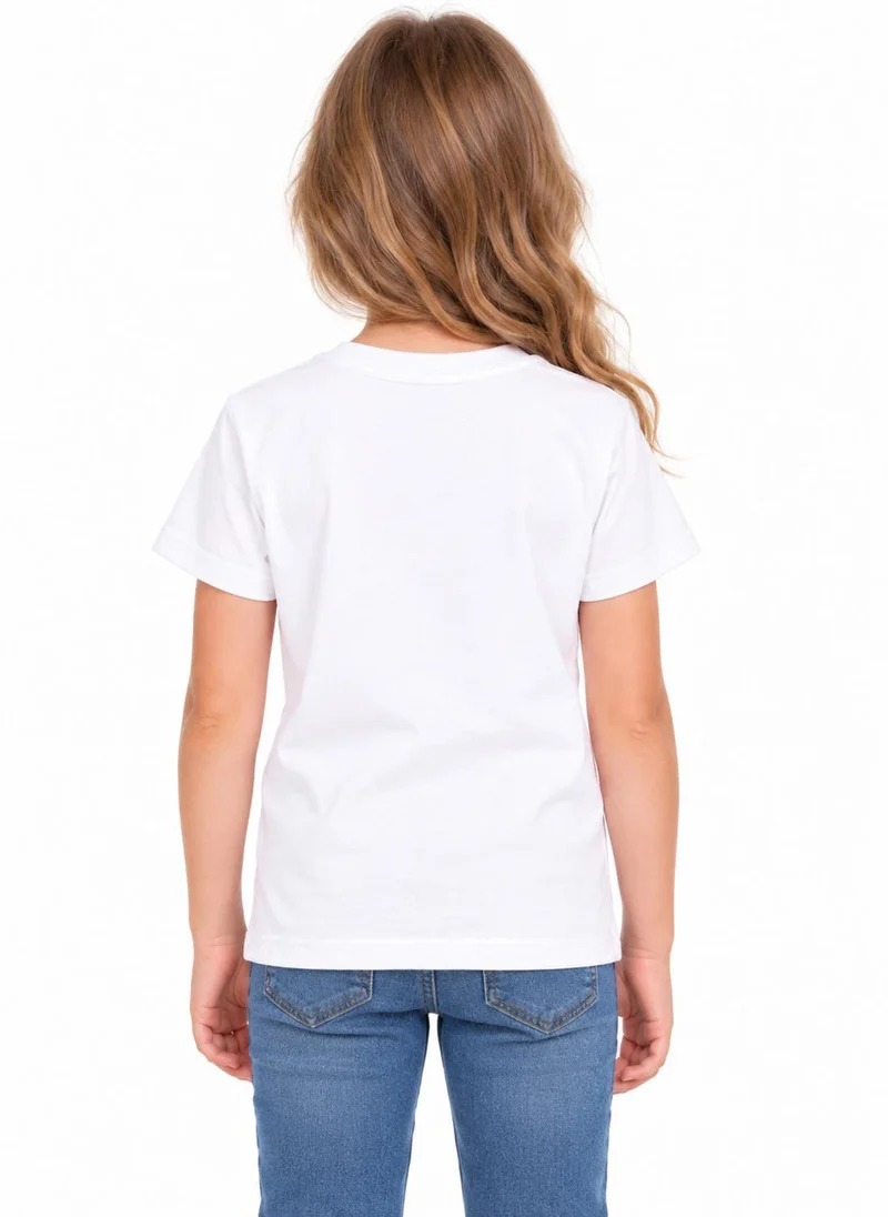 بيبي كلو Kids White Pumpkin Bats Halloween Cotton T-Shirt