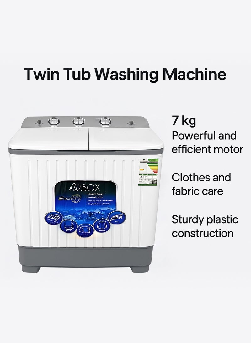 دبليو بوكس غسالة حوضين - 7 كجم - تعبئة علوية - أبيض - WB9010L - Image 3