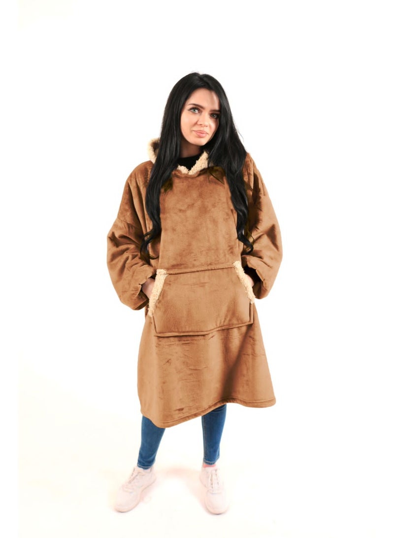 أرام جاكيت بلوفر للجنسين فرو شتوي فري سايز ناعم يشعرك بالدفء طوال اللبس