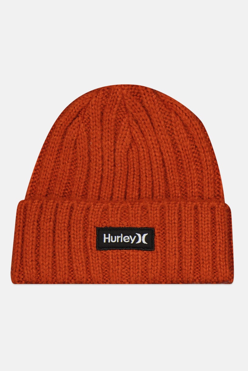 Hurley Men Brand Logo Beanie, Rust  - Image 1