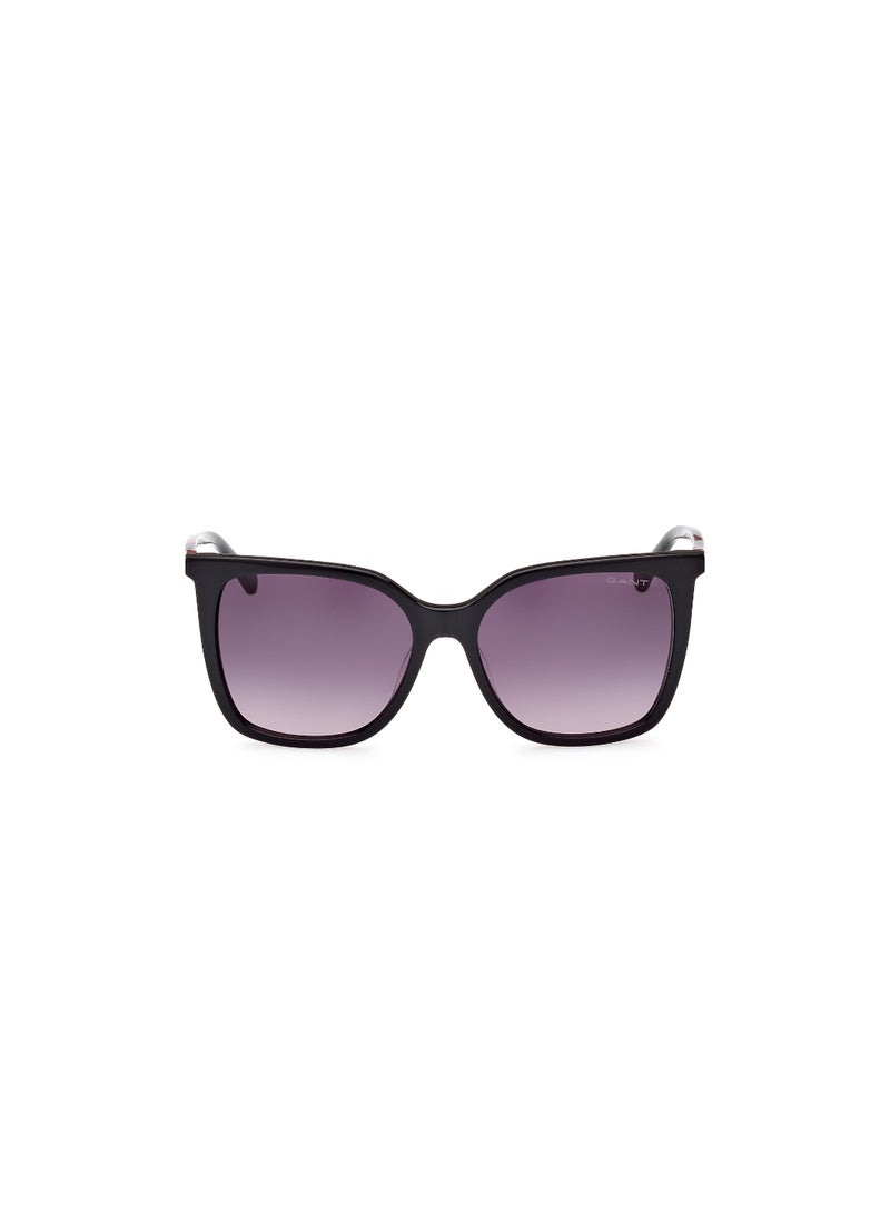 GANT Women's UV Protection Butterfly Shape Acetate Sunglasses GA809301B55 - Lens Size: 55 Mm - Shiny Black  - Image 2